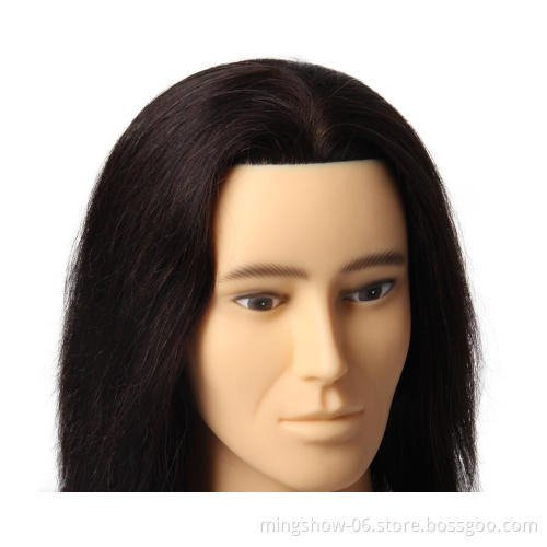 Hairdresser male mannequin head with human hair for sale